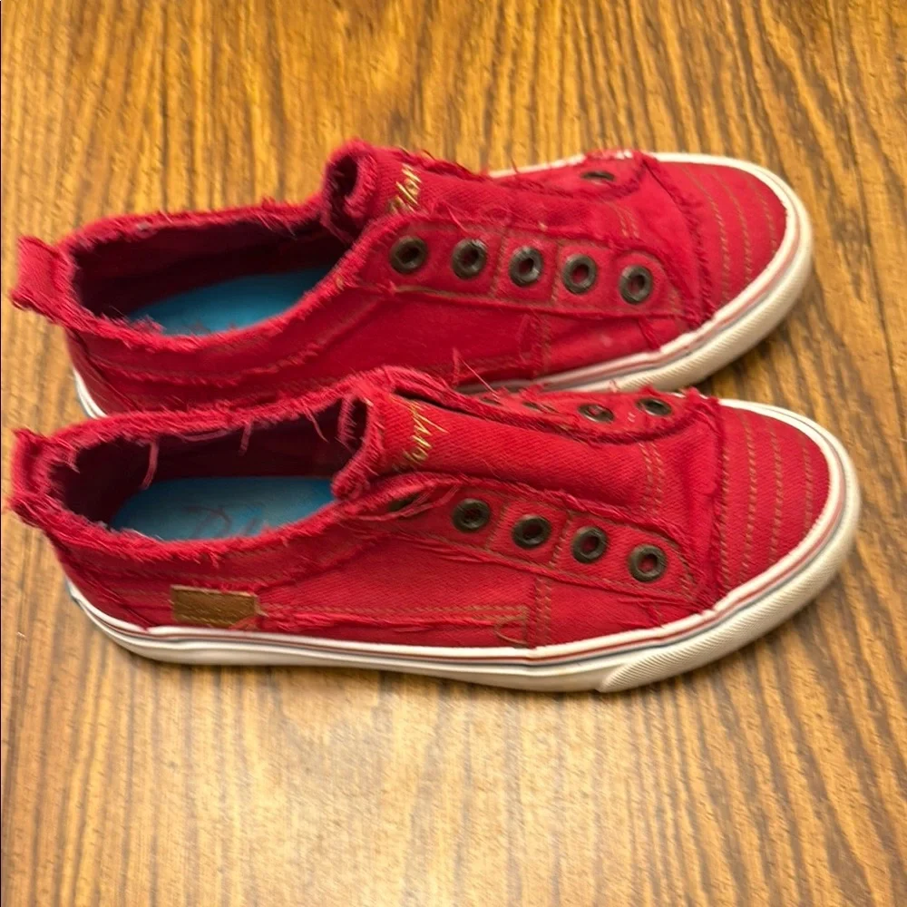 Blowfish Distressed Red Slip-On Canvas Sneakers